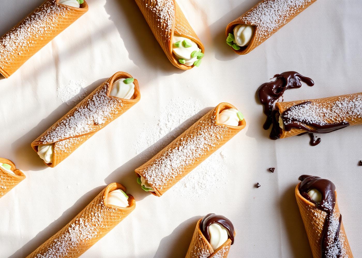 Assorted cannolis